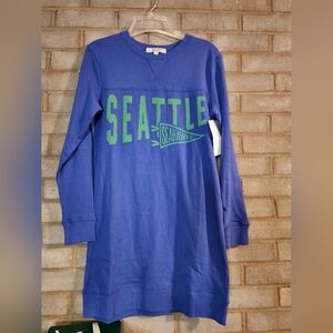 Junk Food Clothing Womens Blue Seattle Seahawks Sweatshirt Dress